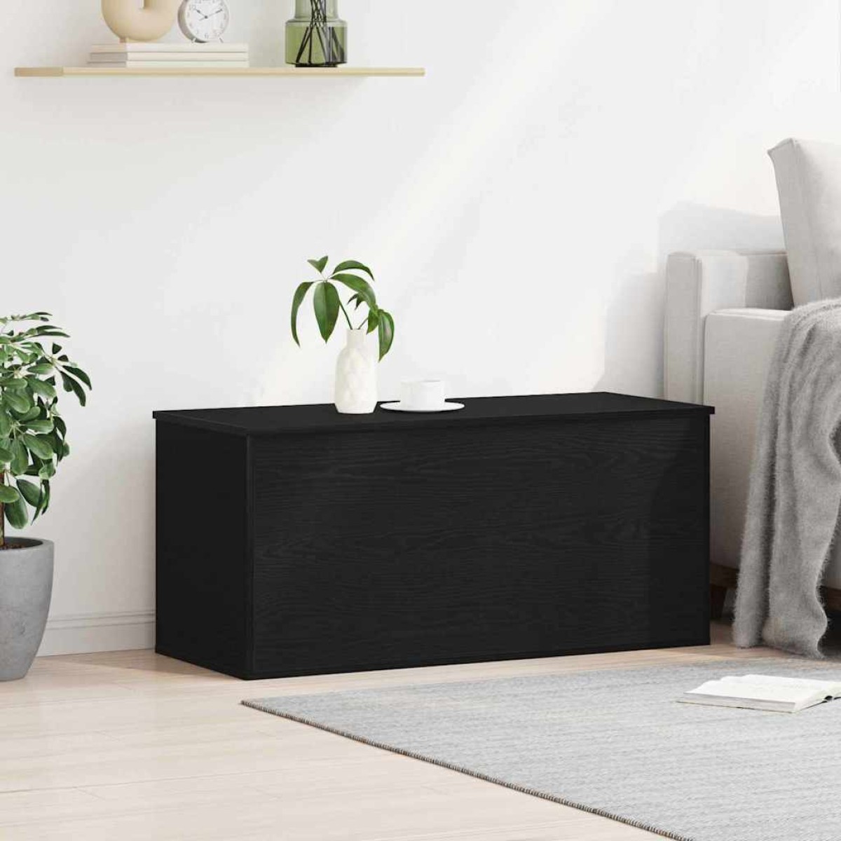 vidaXL Κουτί αποθήκευσης Μαύρη δρυς 100 x 42 x 46 cm