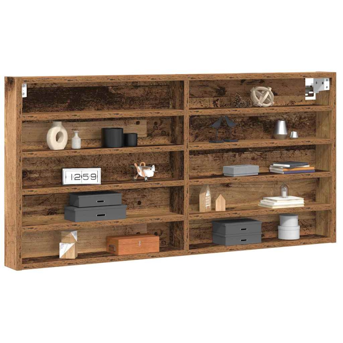 vidaXL Βιτρίνα Επιτοίχιο Παλιό ξύλο 100 x 8,5 x 50 cm
