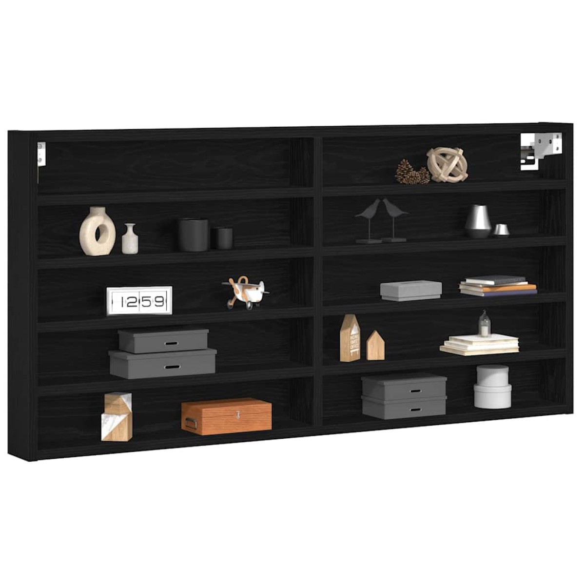 vidaXL Βιτρίνα Επιτοίχιο Μαύρη Οξυά 100 x 8,5 x 50 cm