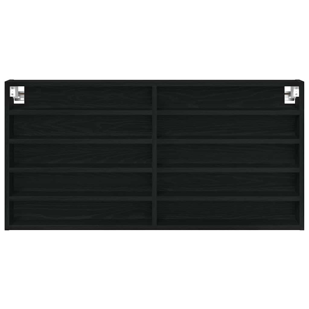 vidaXL Βιτρίνα Επιτοίχιο Μαύρη Οξυά 100 x 8,5 x 50 cm