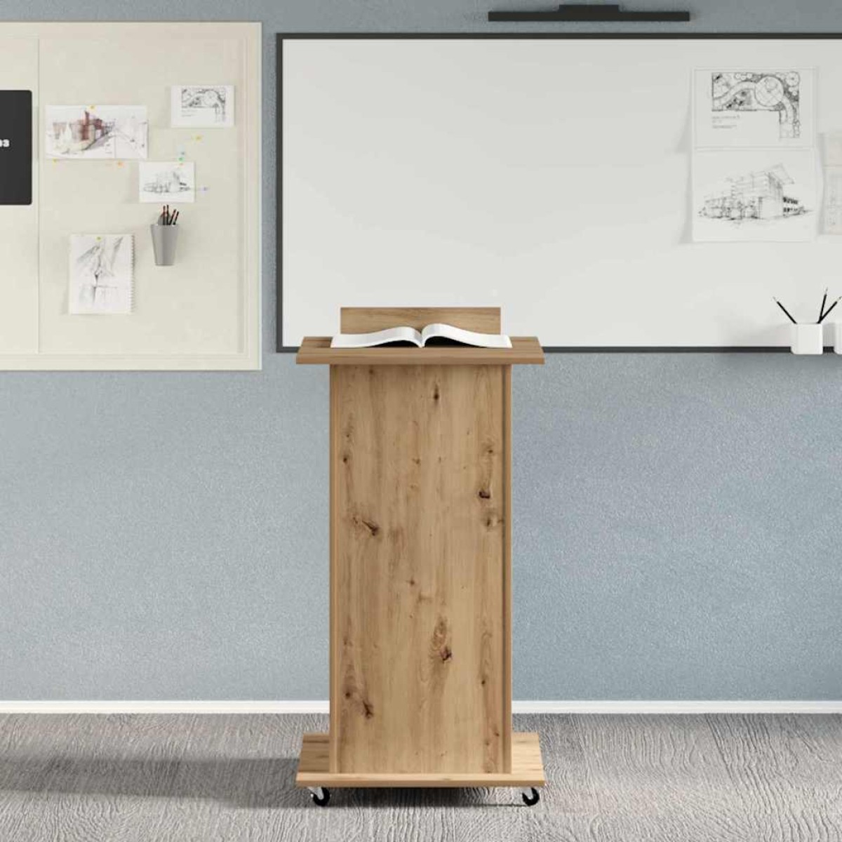 vidaXL Πλατφόρμα Artisan Oak Επεξεργασμένο Ξύλο 55 x 55 x 107 cm