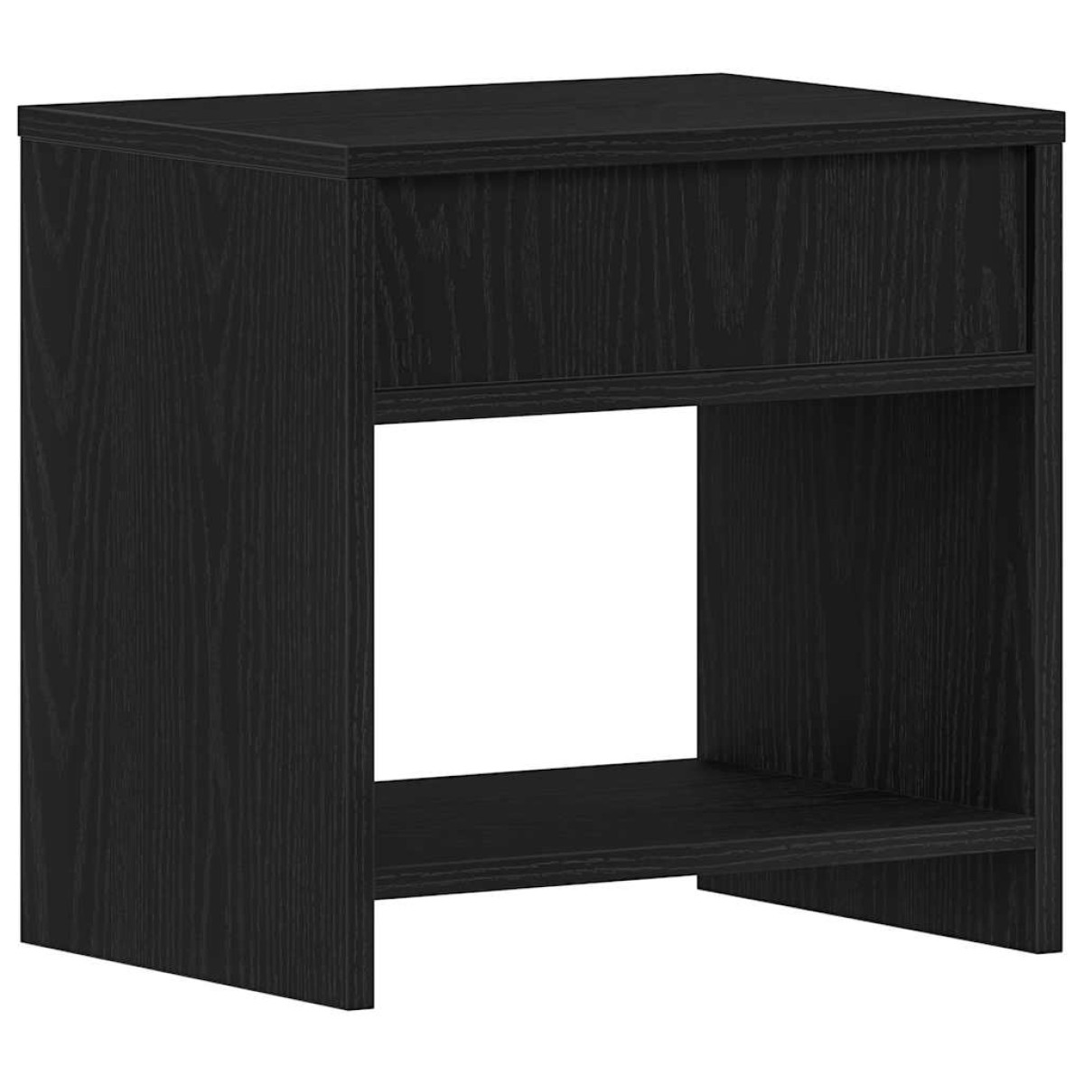 vidaXL Κομοδίνο Μαύρο Δρυς 40 x 30 x 40 εκ. από Επεξεργασμένο Ξύλο