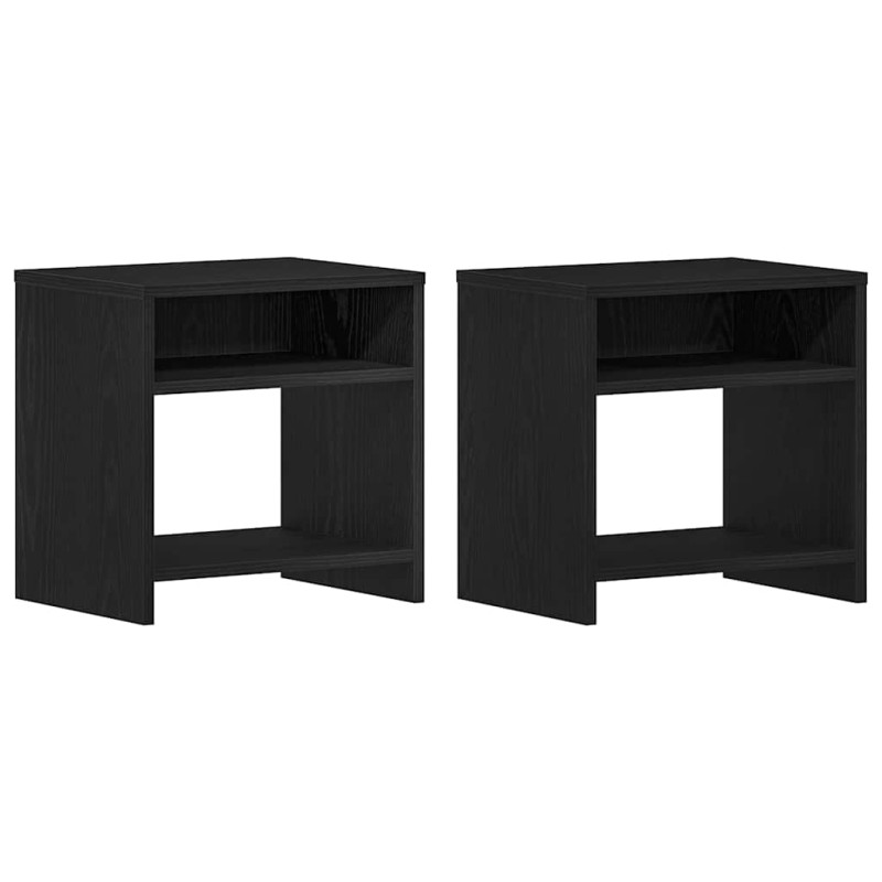 vidaXL Κομοδίνα 2 τεμ. Μαύρη Δρυς 40x30x40 εκ. από Τεχνητό Ξύλο