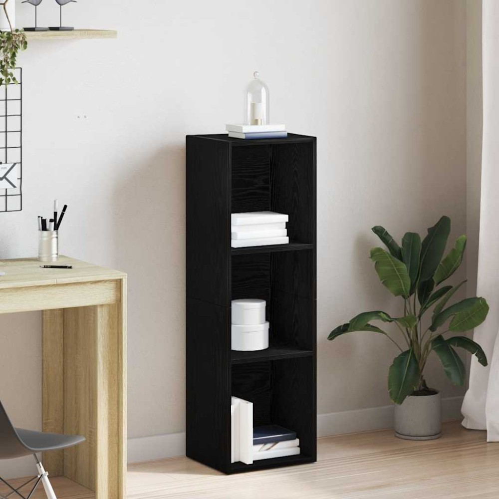 vidaXL Βιβλιοθήκη Μαύρη Δρυς 36x30x114 εκ. από Τεχνητό Ξύλο