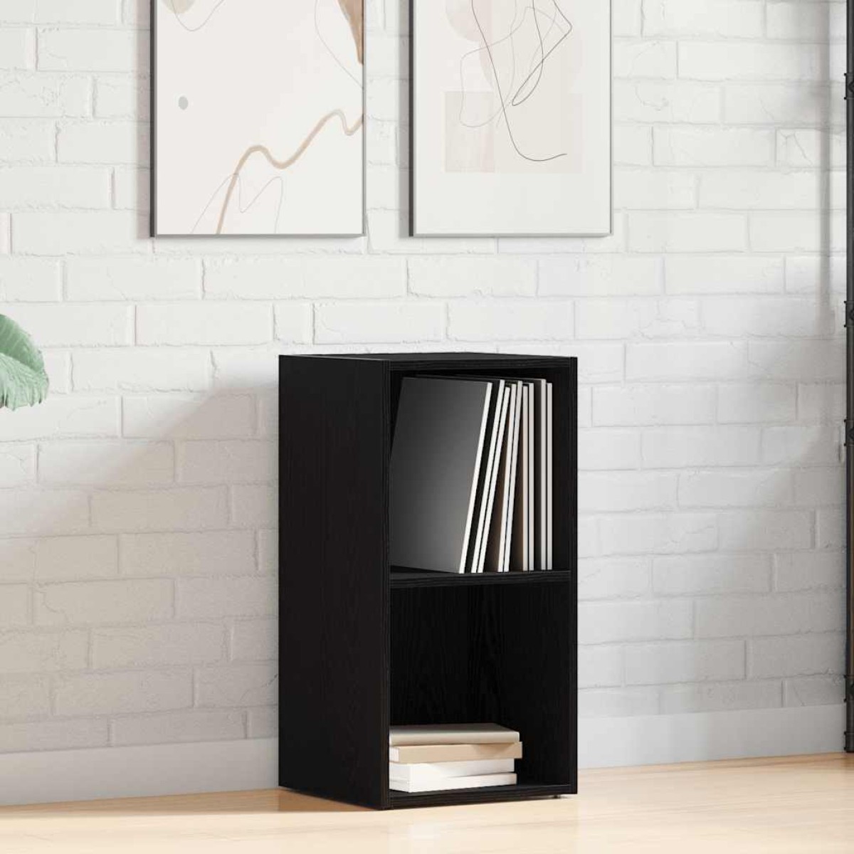 Κουτί αποθήκευσης vidaXL LP Μαύρη βελανιδιά 71x34x36 cm