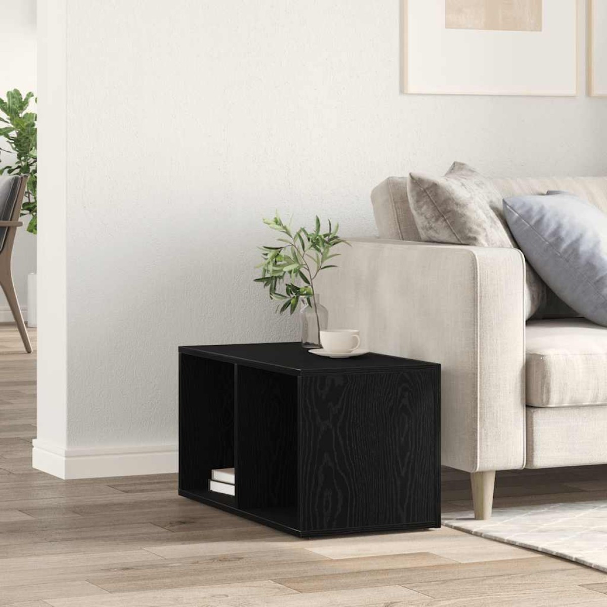 Κουτί αποθήκευσης vidaXL LP Μαύρη βελανιδιά 71x34x36 cm