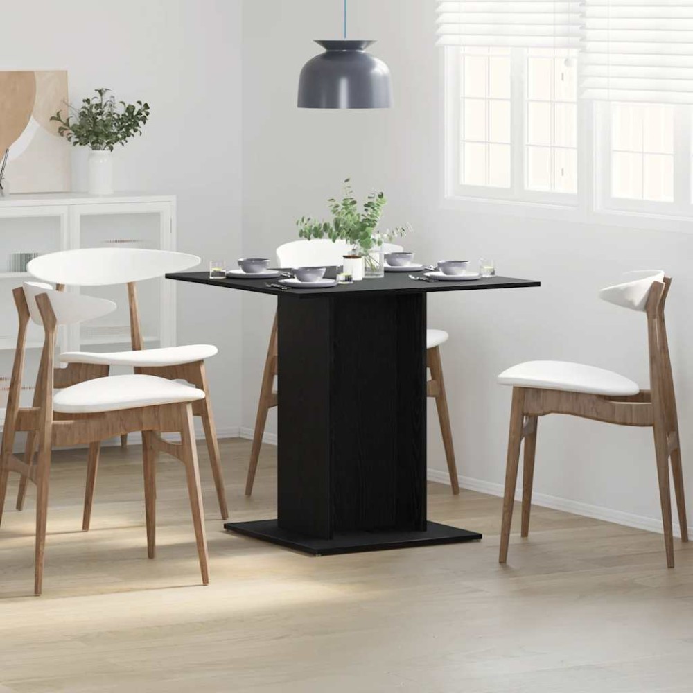 vidaXL Τραπεζαρία Μαύρη Δρυς 80x80x75 εκ. από Τεχνητό Ξύλο