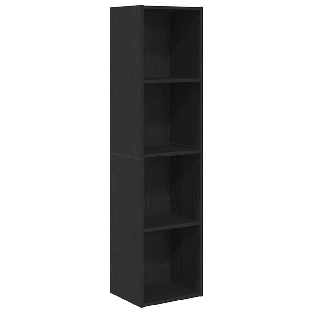 vidaXL Βιβλιοθήκη Επιτοίχιο Μαύρη Οξυά 143 x 30 x 36 εκ.