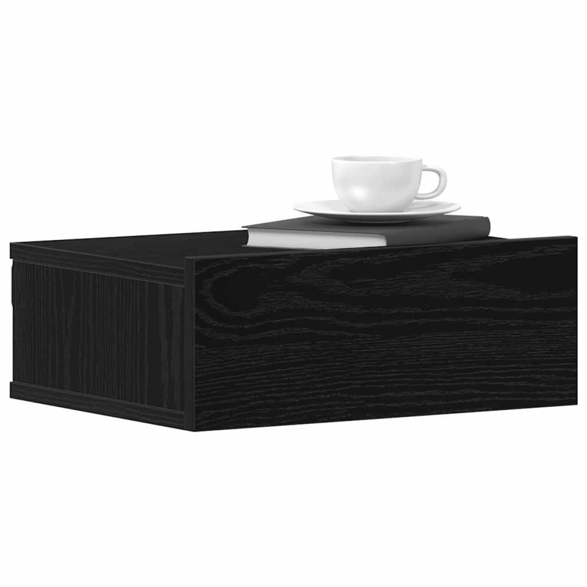vidaXL Κομοδίνο Πλωτό Μαύρη Δρυς 40x32x15 εκ. από Τεχνητό Ξύλο