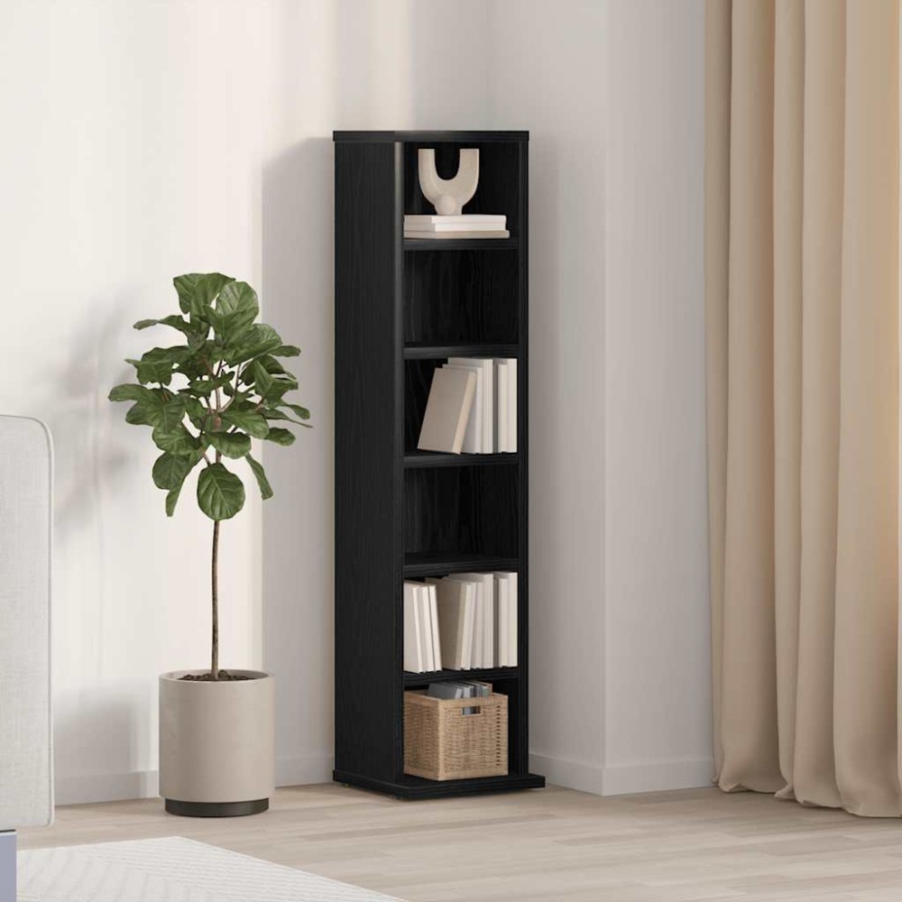 ντουλάπι CD vidaXL Μαύρη δρυς 21x20x88 cm Κατασκευασμένο ξύλο