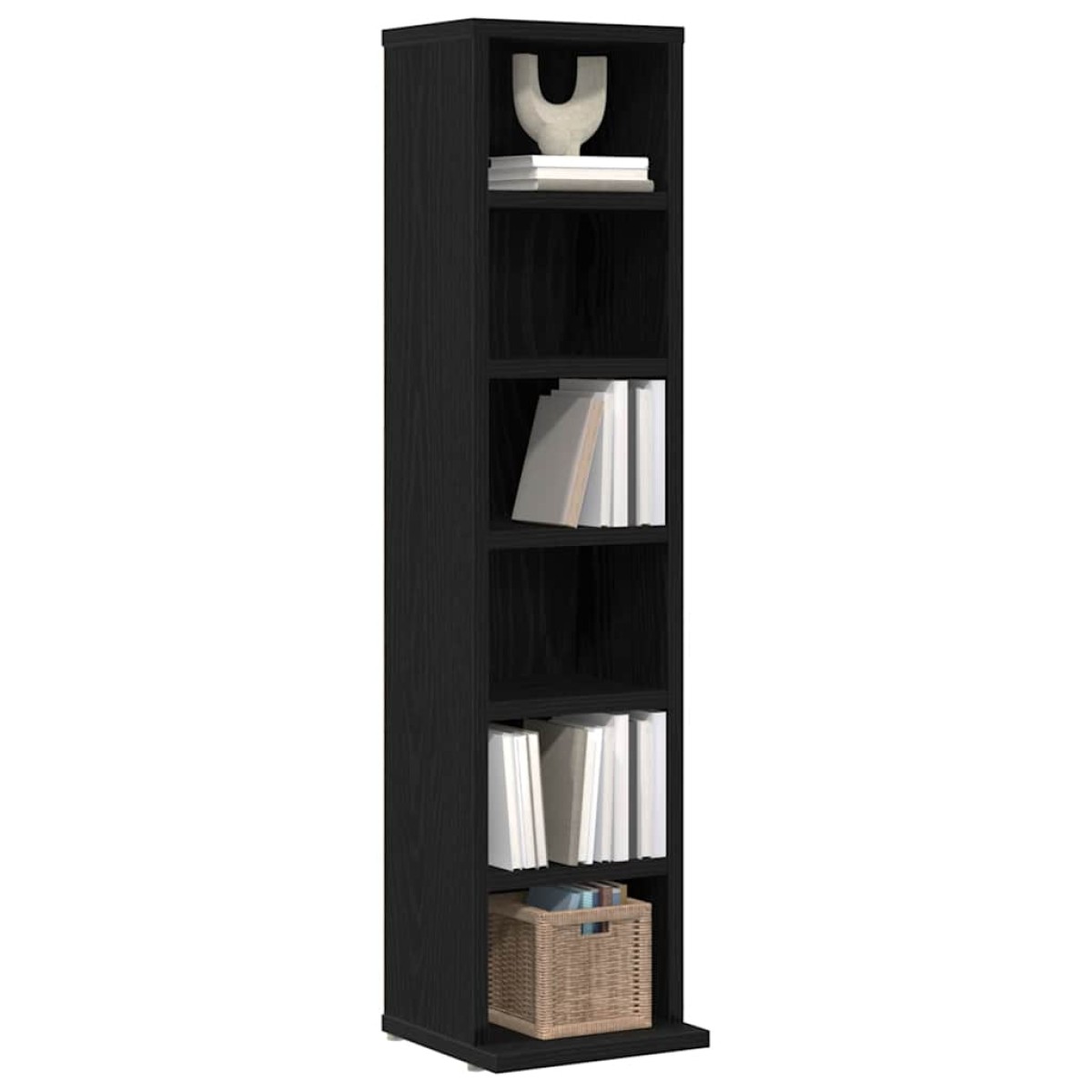ντουλάπι CD vidaXL Μαύρη δρυς 21x20x88 cm Κατασκευασμένο ξύλο