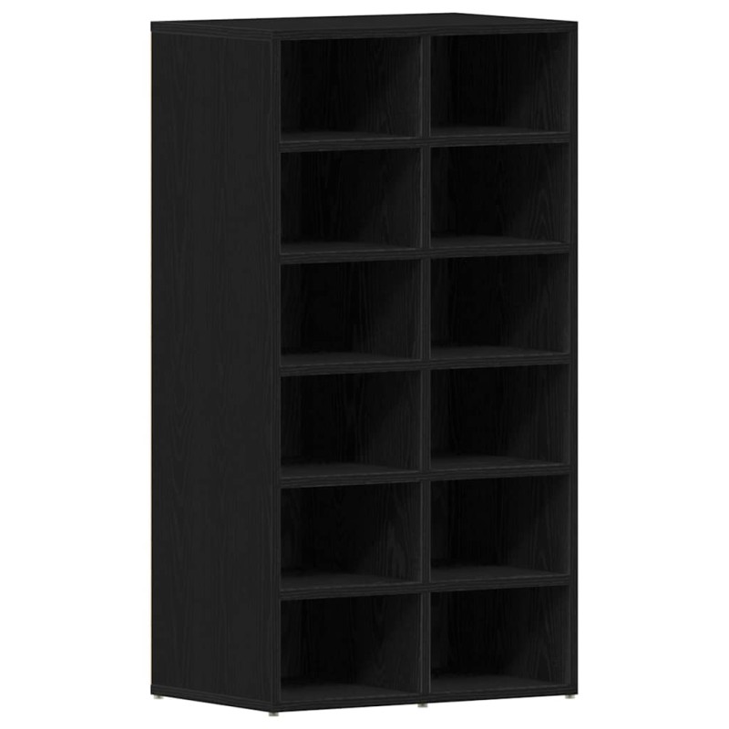 vidaXL Παπουτσοθήκη Μαύρη Δρυς 54 x 34 x 100,5 εκ. από Τεχνητό Ξύλο