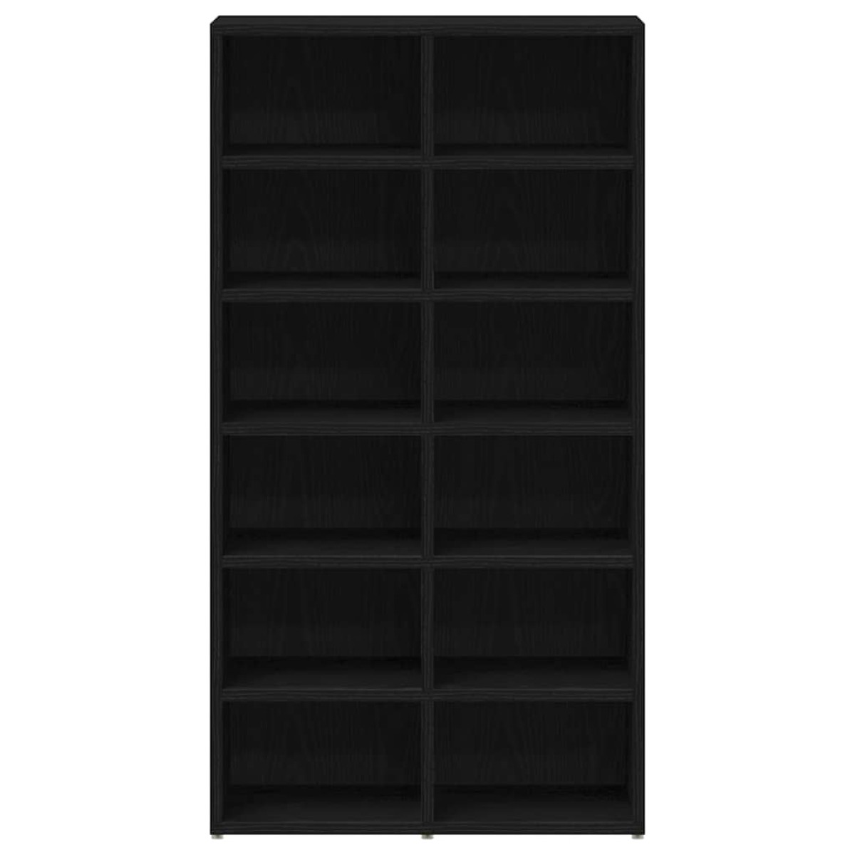vidaXL Παπουτσοθήκη Μαύρη Δρυς 54 x 34 x 100,5 εκ. από Τεχνητό Ξύλο