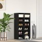 vidaXL Παπουτσοθήκη Μαύρη Δρυς 54 x 34 x 100,5 εκ. από Τεχνητό Ξύλο