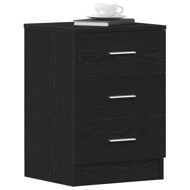 vidaXL Κομοδίνο Μαύρο Δρυς 38x35x55 εκ. από Τεχνητό Ξύλο
