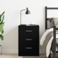 vidaXL Κομοδίνο Μαύρο Δρυς 38x35x55 εκ. από Τεχνητό Ξύλο