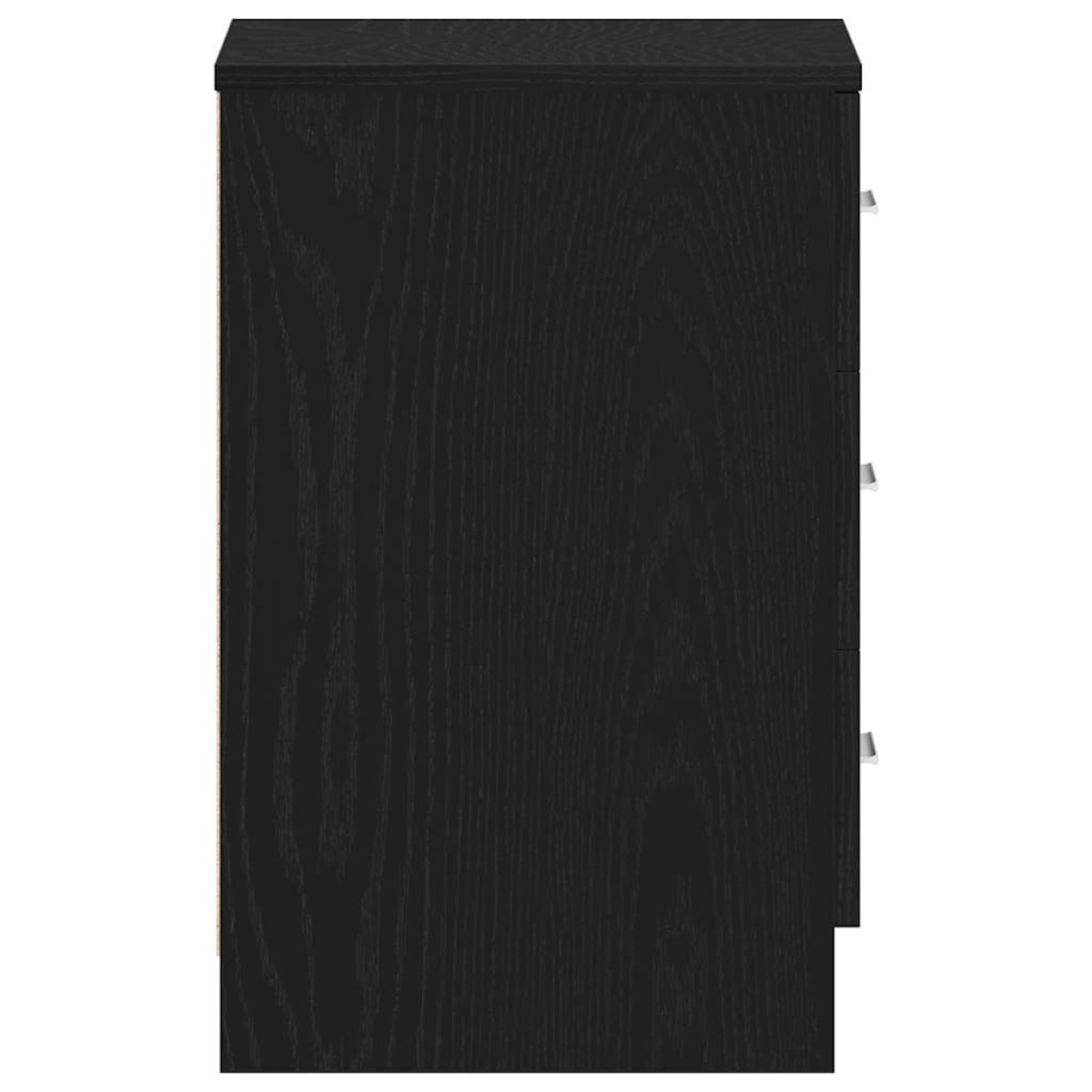 vidaXL Κομοδίνο Μαύρο Δρυς 38x35x55 εκ. από Τεχνητό Ξύλο