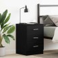 vidaXL Κομοδίνο Μαύρο Δρυς 38x35x55 εκ. από Τεχνητό Ξύλο