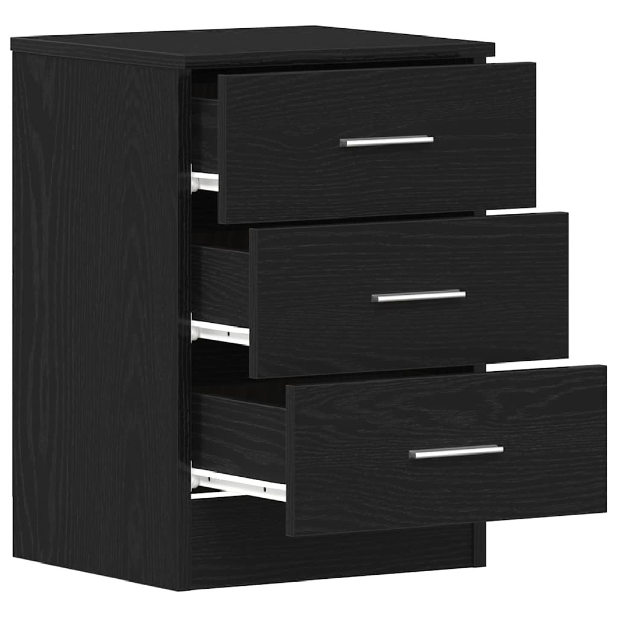 vidaXL Κομοδίνα 2 τεμ. Μαύρη Δρυς 38x35x55 εκ. από Τεχνητό Ξύλο