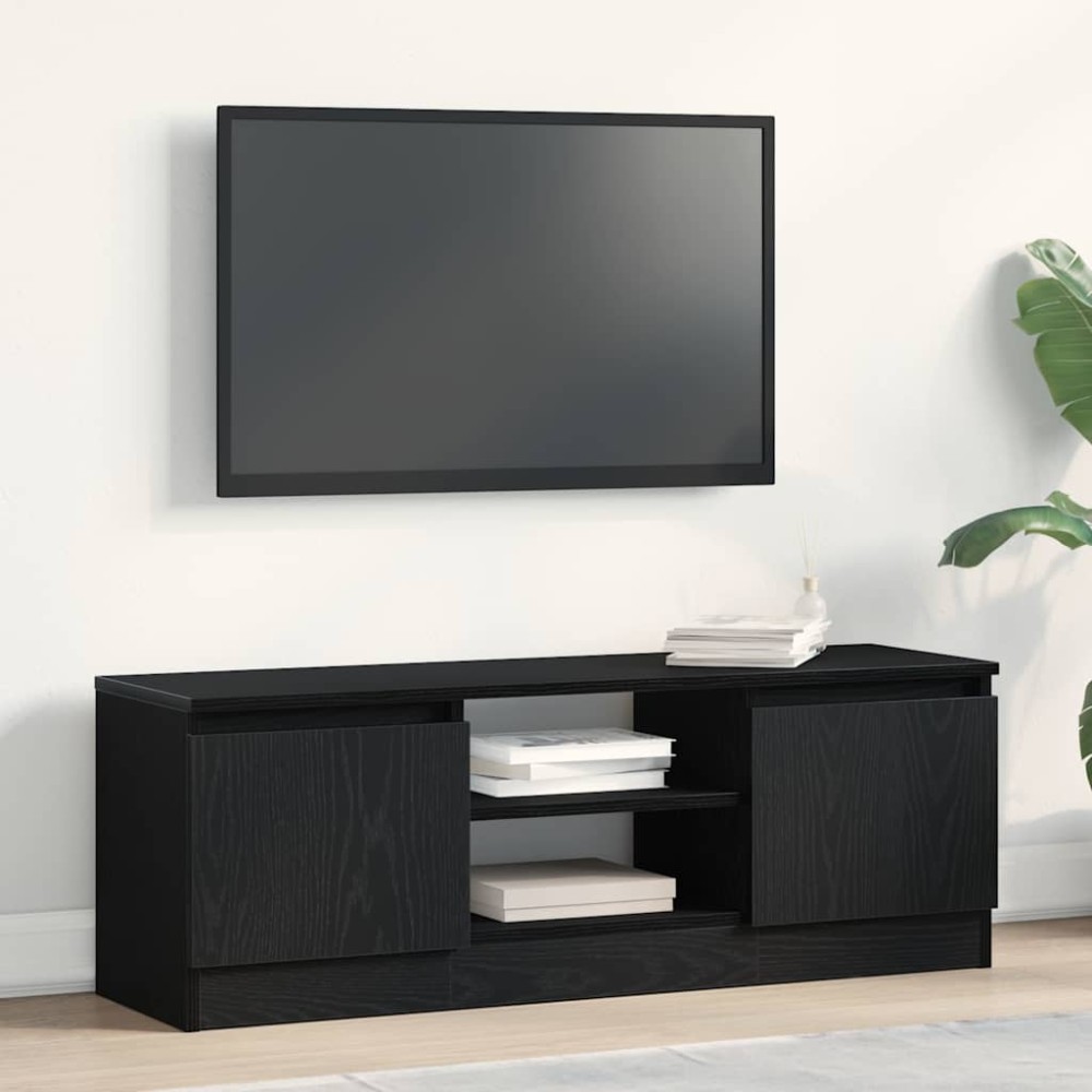 vidaXL Έπιπλο Τηλεόρασης Μαύρο Δρυς 102x30x36 εκ. από Τεχνητό Ξύλο
