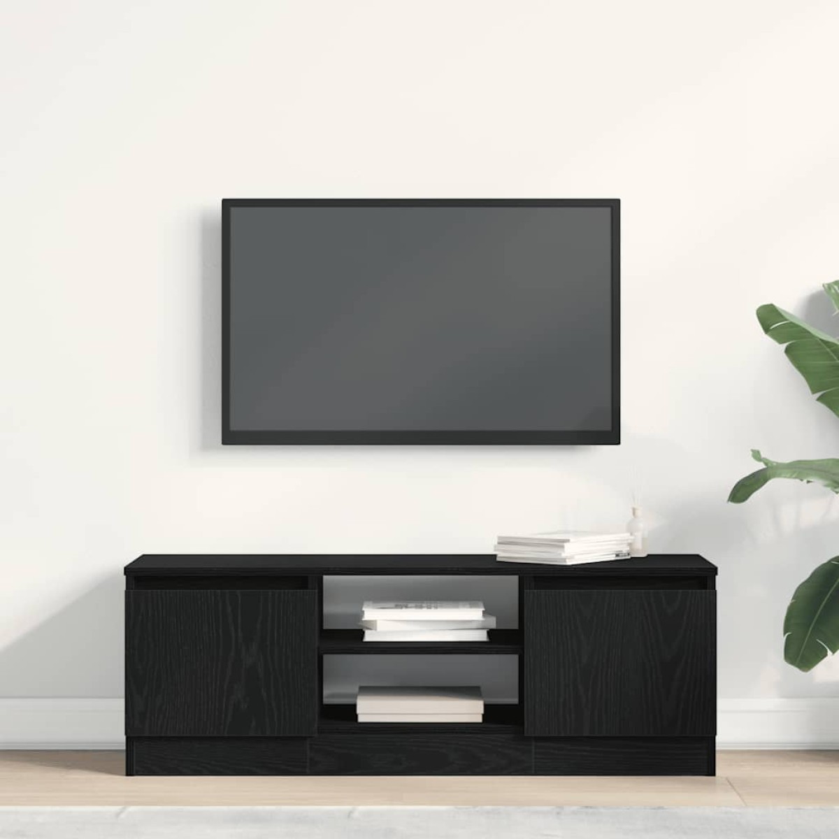 vidaXL Έπιπλο Τηλεόρασης Μαύρο Δρυς 102x30x36 εκ. από Τεχνητό Ξύλο