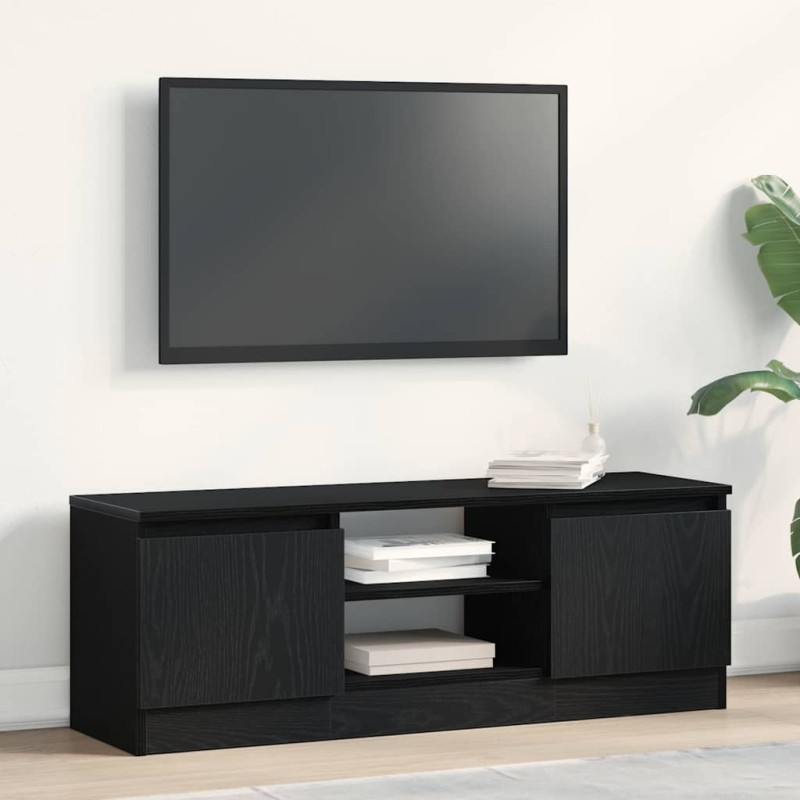vidaXL Έπιπλο Τηλεόρασης Μαύρο Δρυς 102x30x36 εκ. από Τεχνητό Ξύλο