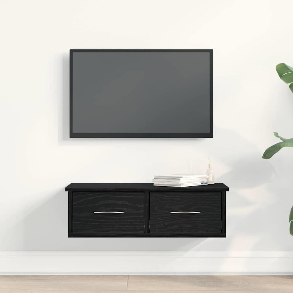 vidaXL Ντουλάπα Τοίχου Επιτοίχιο Μαύρη Οξυά 60 x 26 x 18,5 εκ