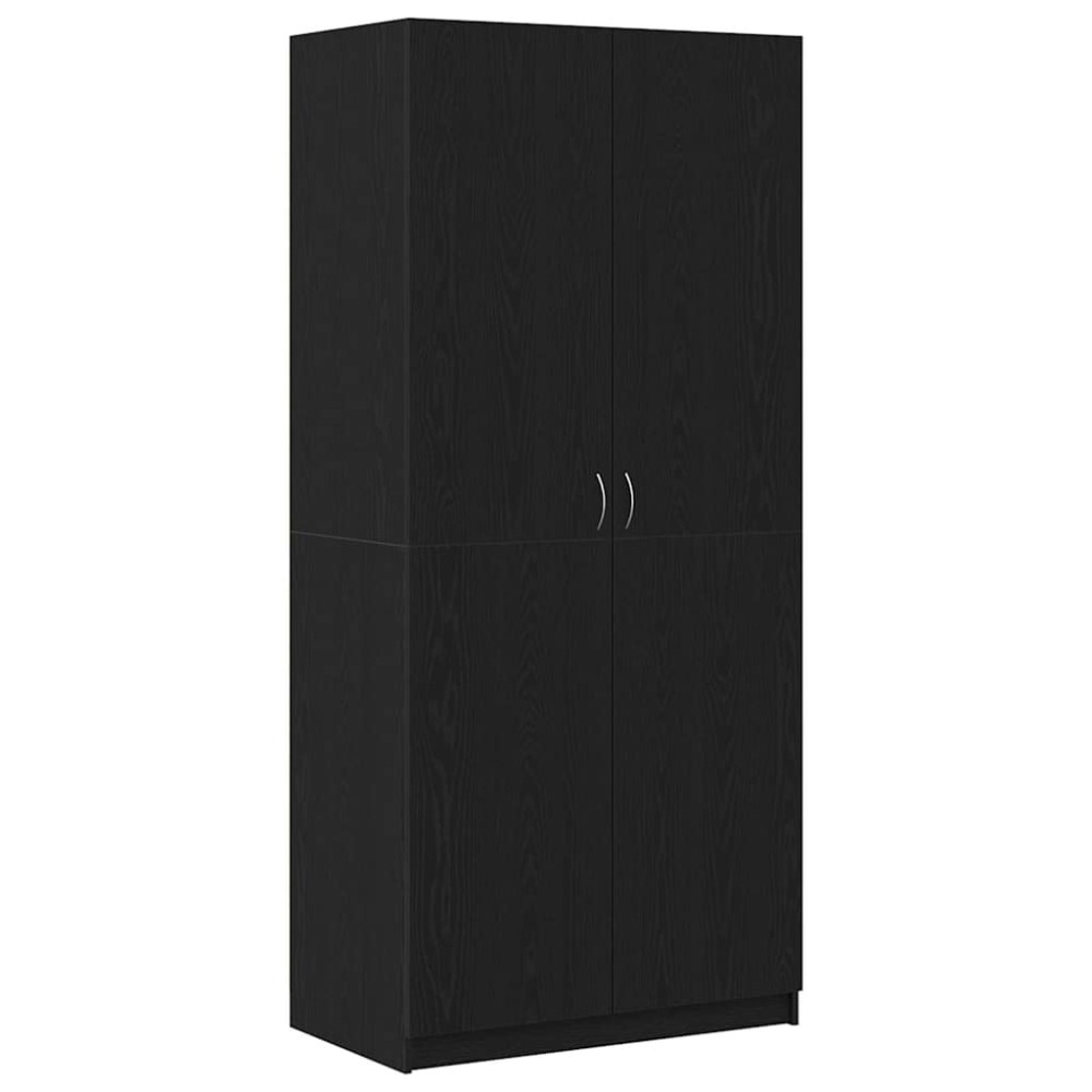 vidaXL Ντουλάπι Μαύρη Οξυά 90 x 52 x 200 εκ. Επεξεργασμένο Ξύλο
