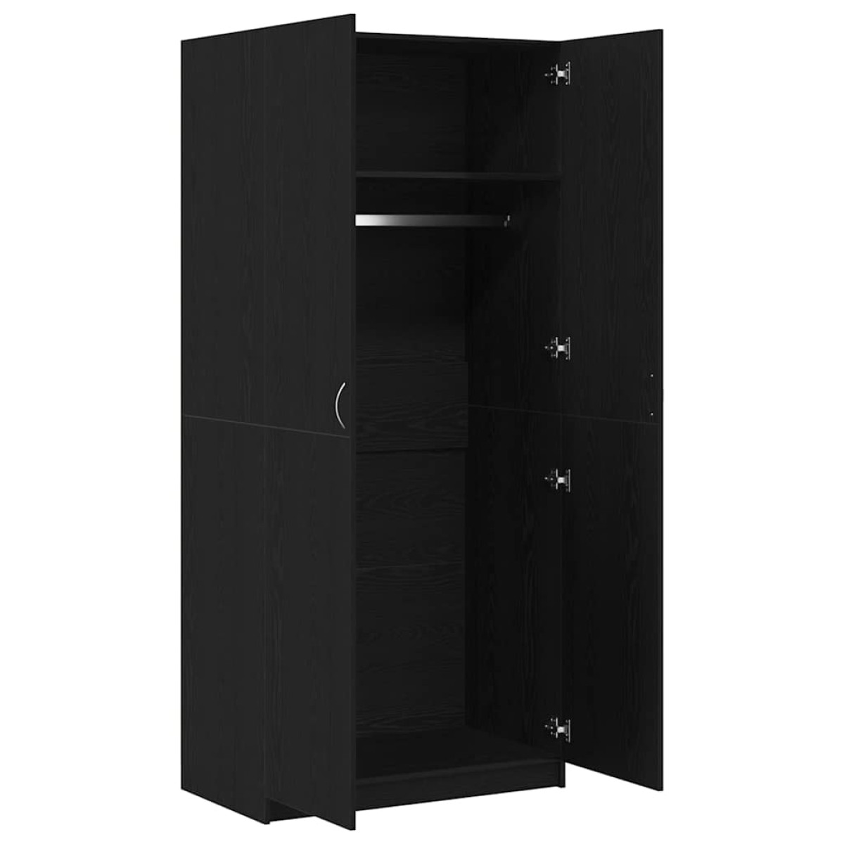 vidaXL Ντουλάπι Μαύρη Οξυά 90 x 52 x 200 εκ. Επεξεργασμένο Ξύλο