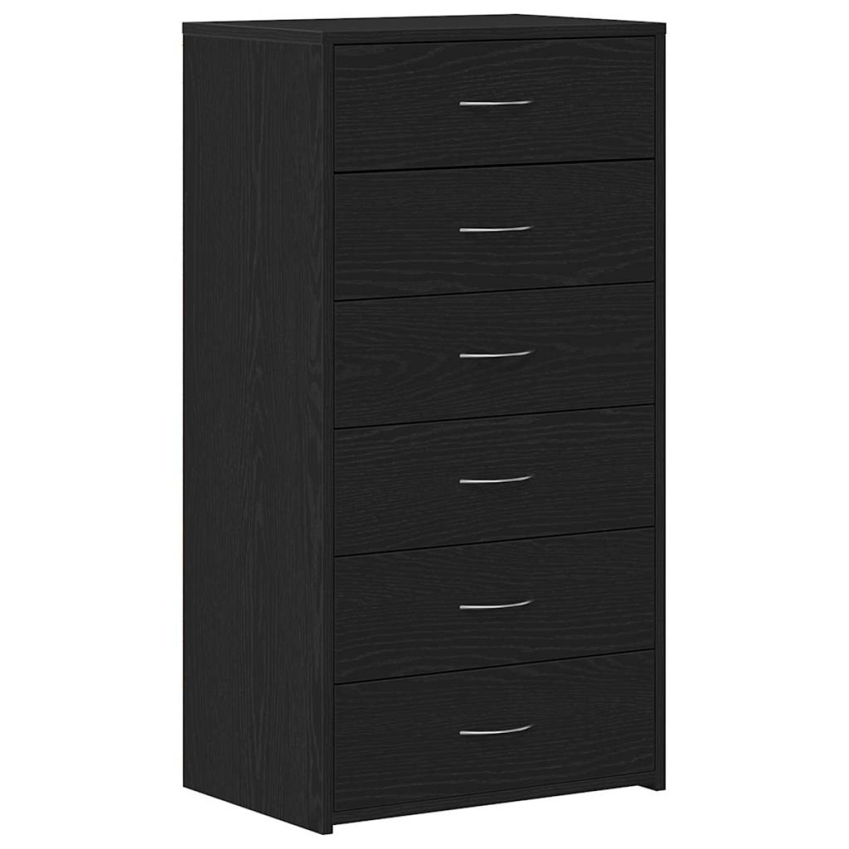 vidaXL Μπουφές με 6 Συρτάρια Μαύρη Δρυς 50x34x96 εκ. από Τεχνητό Ξύλο