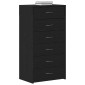 vidaXL Μπουφές με 6 Συρτάρια Μαύρη Δρυς 50x34x96 εκ. από Τεχνητό Ξύλο