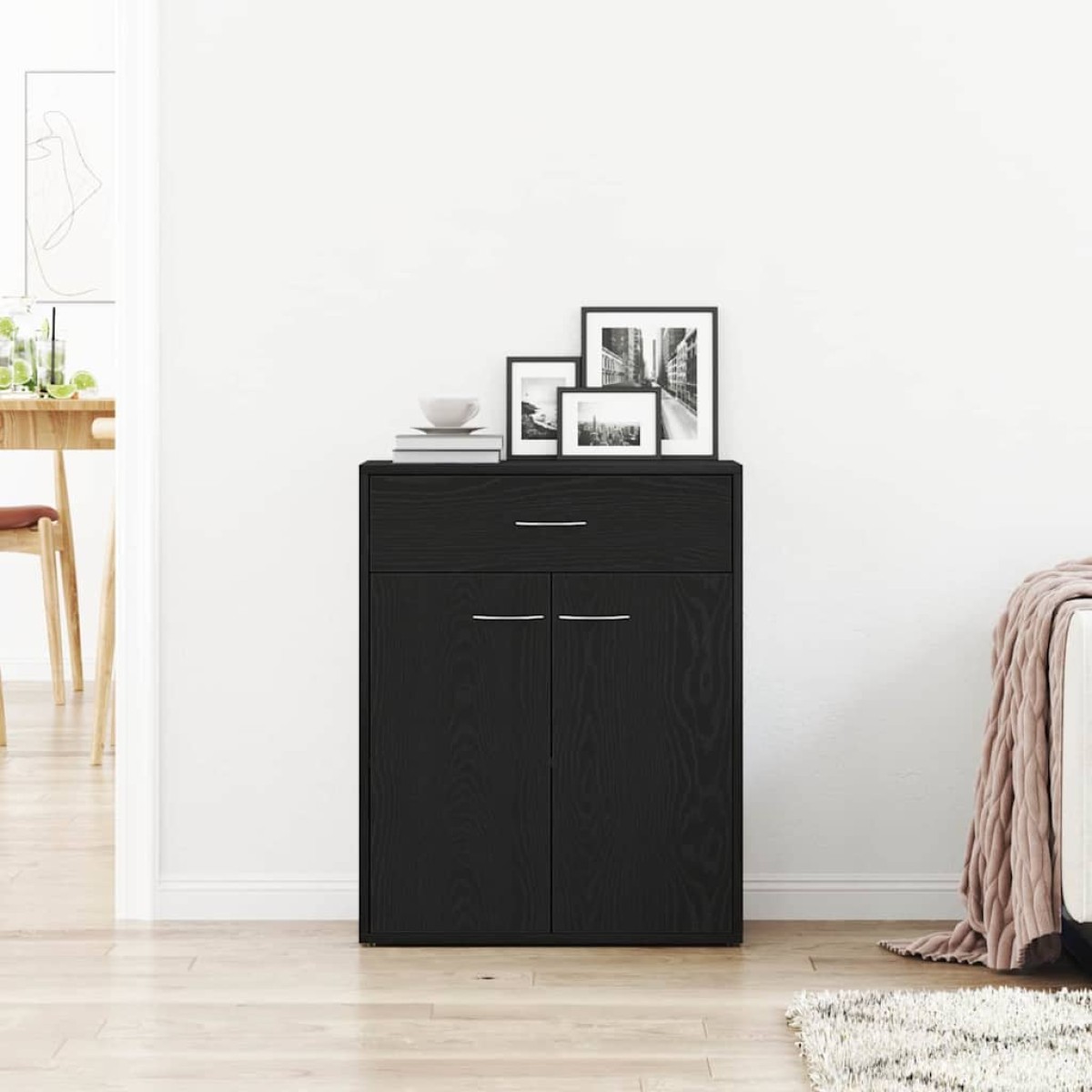 vidaXL Πλαϊνό γραφείο Μαύρη Οξυά 60 x 30 x 75 cm Επεξεργασμένο Ξύλο