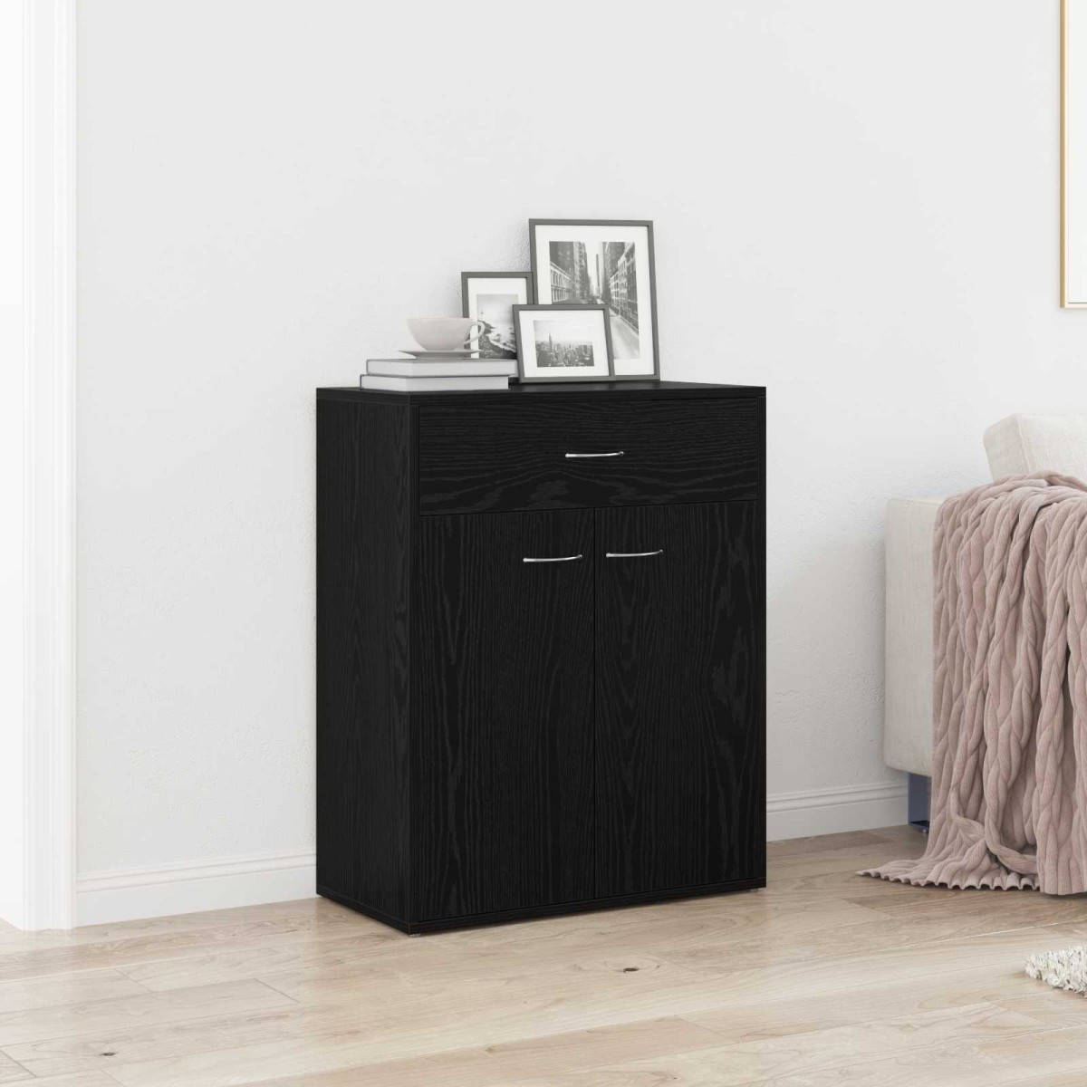 vidaXL Πλαϊνό γραφείο Μαύρη Οξυά 60 x 30 x 75 cm Επεξεργασμένο Ξύλο