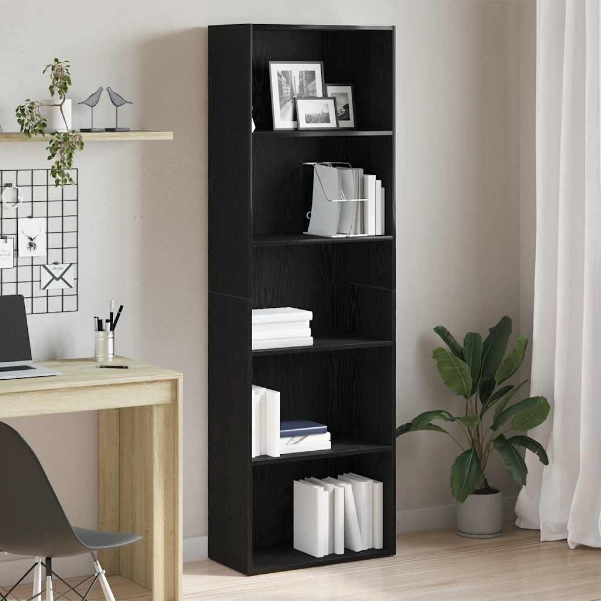vidaXL Βιβλιοθήκη Μαύρη Δρυς 60x30x189 εκ. από Επεξεργασμένο Ξύλο