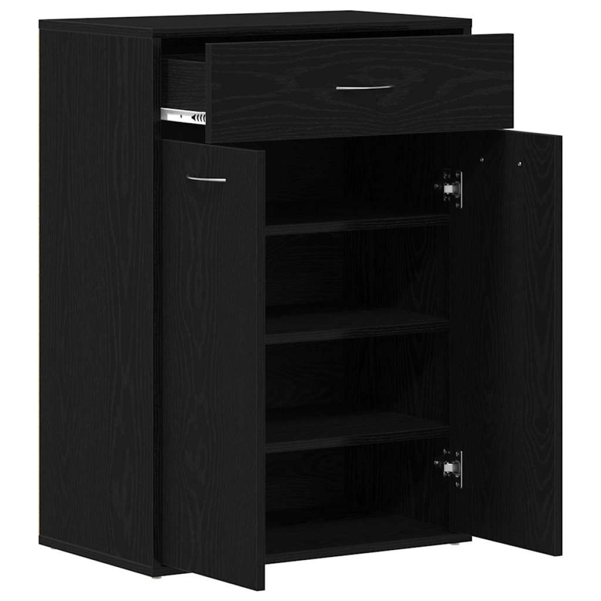 vidaXL Ράφι Παπουτσιών 60 x 35 x 84 εκ. Επεξεργασμένο Ξύλο Μαύρη Οξυά