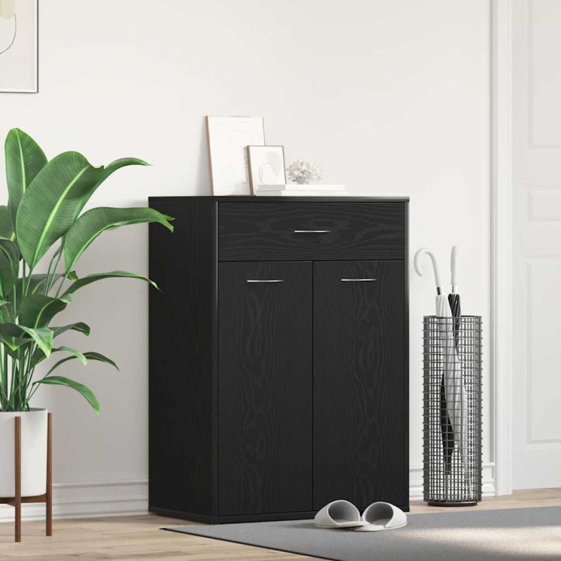 vidaXL Ράφι Παπουτσιών 60 x 35 x 84 εκ. Επεξεργασμένο Ξύλο Μαύρη Οξυά