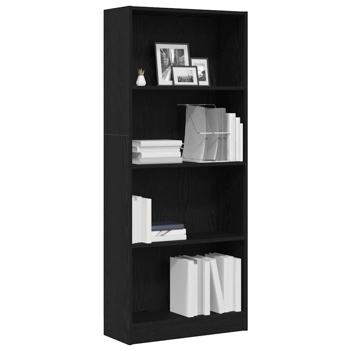 vidaXL Ράφι Βιβλίων 60 x 24 x 143 εκ Επεξεργασμένο Ξύλο Μαύρη Οξυά