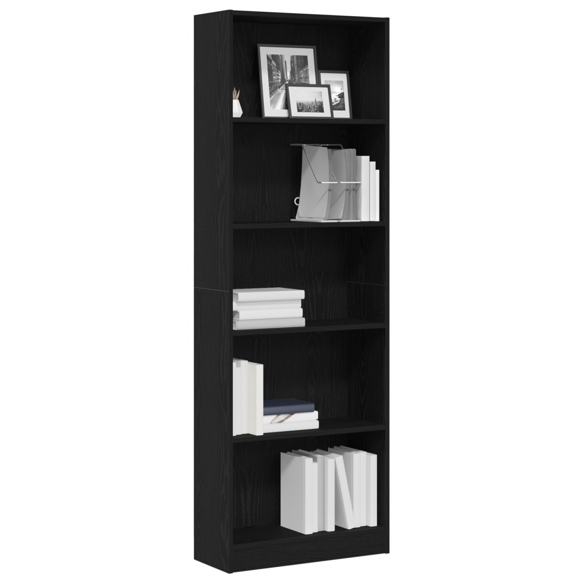 vidaXL Ράφι Βιβλίων 60 x 24 x 176 εκ Επεξεργασμένο Ξύλο Μαύρη Οξυά