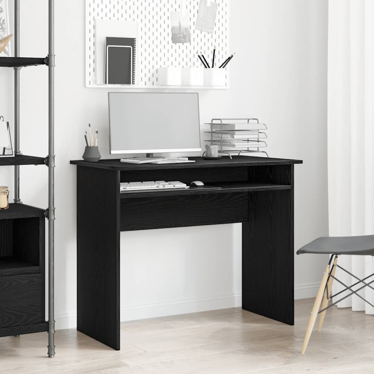 vidaXL Γραφείο Μαύρη Δρυς 90 x 50 x 74 εκ. από Τεχνητό Ξύλο