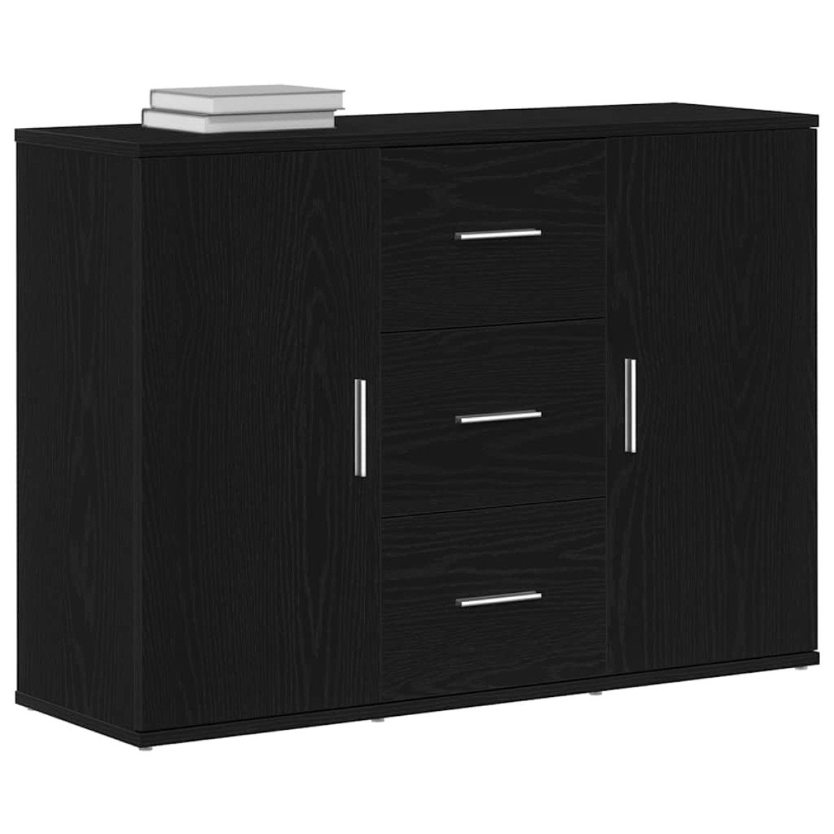 vidaXL Μπουφές Μαύρη Δρυς 91 x 29,5 x 65 εκ. από Επεξεργασμένο Ξύλο