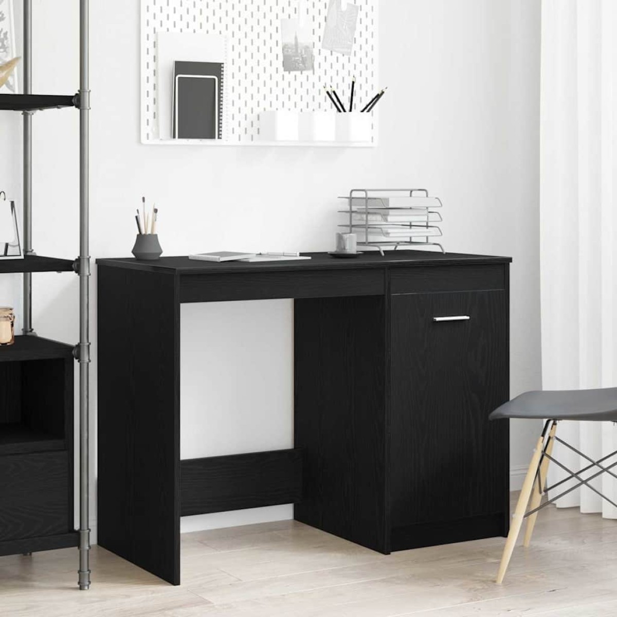 vidaXL Γραφείο Μαύρη Οξυά 100 x 50 x 76 εκ. Επεξεργασμένο Ξύλο