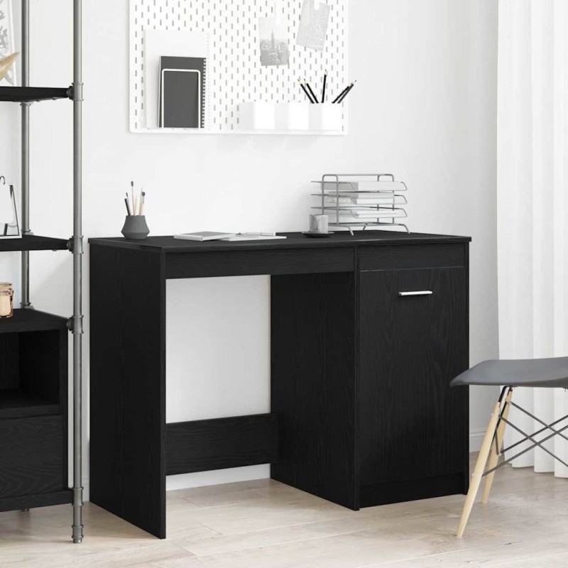 vidaXL Γραφείο Μαύρη Οξυά 100 x 50 x 76 εκ. Επεξεργασμένο Ξύλο