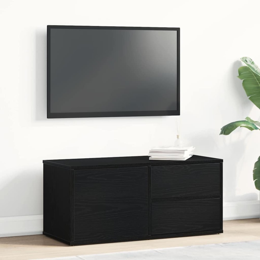 vidaXL Ντουλάπι TV 80 x 34 x 36 εκ Μαύρη Οξυά Επεξεργασμένο Ξύλο