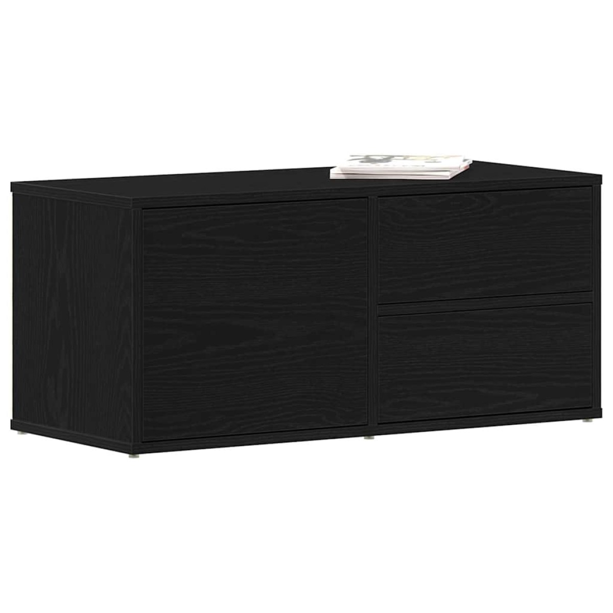 vidaXL Ντουλάπι TV 80 x 34 x 36 εκ Μαύρη Οξυά Επεξεργασμένο Ξύλο
