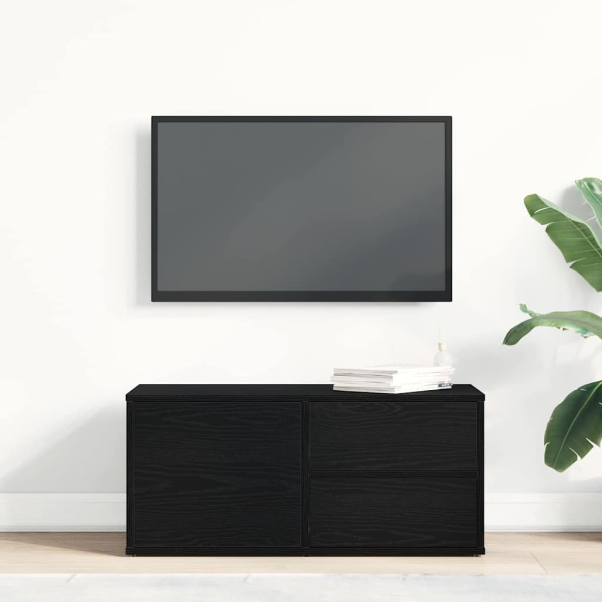 vidaXL Ντουλάπι TV 80 x 34 x 36 εκ Μαύρη Οξυά Επεξεργασμένο Ξύλο