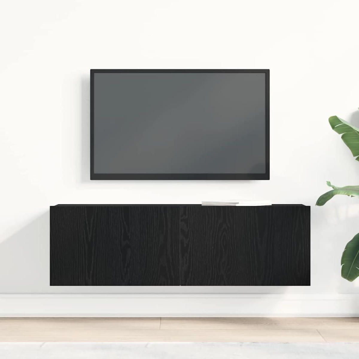 vidaXL Ντουλάπι TV 100 x 30 x 30 cm Μαύρη Οξυά Επεξεργασμένο Ξύλο