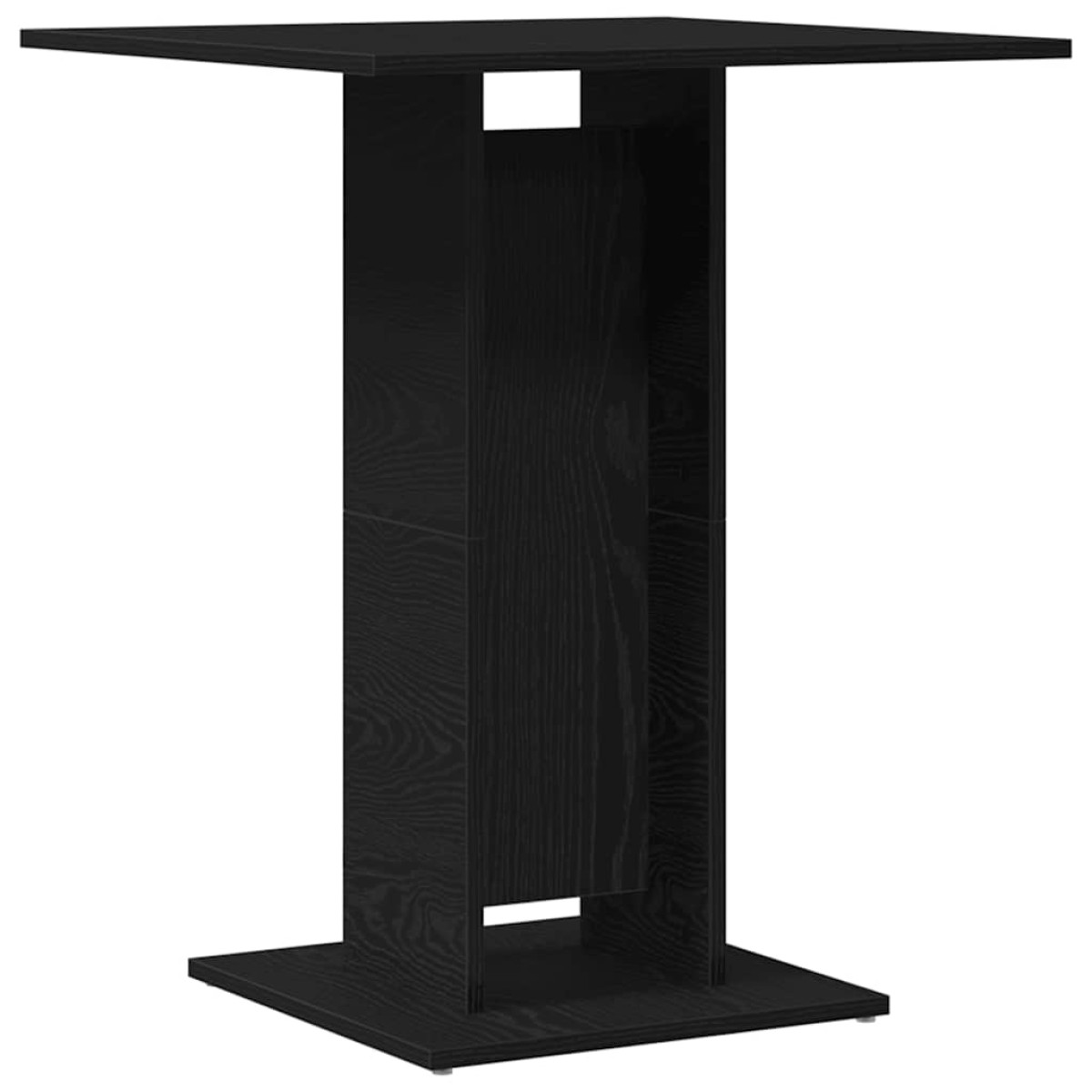 vidaXL Τραπέζι Μπιστρό Μαύρο Δρυς 60x60x75 εκ. από Τεχνητό Ξύλο