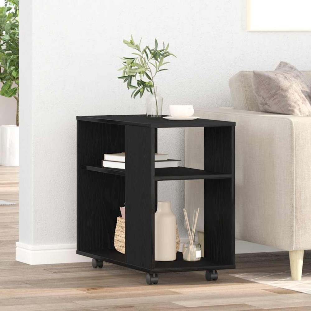 vidaXL Βοηθητικό Τραπεζάκι Μαύρο Δρυς 70x35x60,5 εκ. από Τεχνητό Ξύλο
