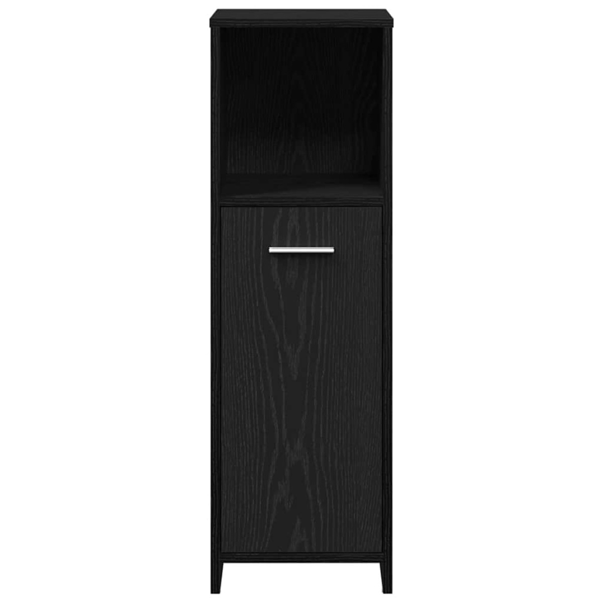 vidaXL Ντουλάπι Μπάνιου Μαύρο Δρυς 30x30x95 εκ. από Τεχνητό Ξύλο