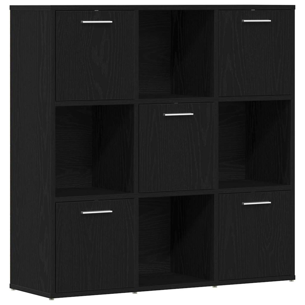 vidaXL Βιβλιοθήκη Μαύρη Δρυς 90x28x90 εκ. από Τεχνητό Ξύλο